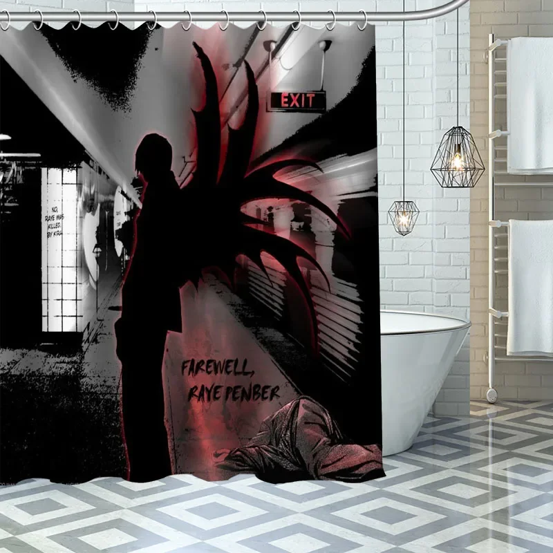 Anime Printed Shower Curtain Death Note Waterproof Polyester Fabric Shower Curtain With Hook cortina de la ducha