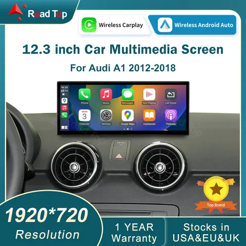 12,3-tums RoadTop för Audi A1 2012-2018 Trådlös CarPlay Multimediadisplay Android Auto Airplay Autolink-funktion 8 best sales Audi A1-radio - №1