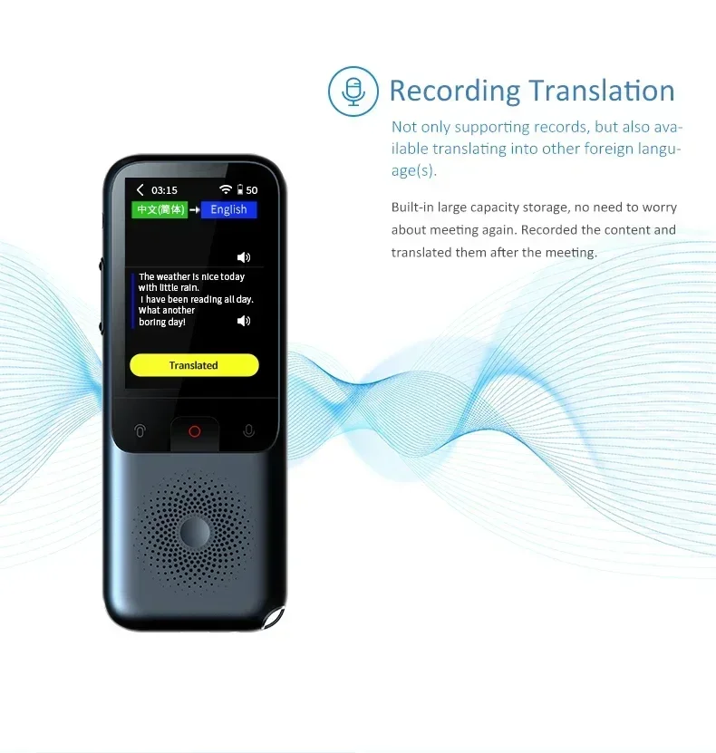 128-Sprachen-Smart-Übersetzer Offline in Echtzeit Smart Voice AI Voice Photo Translator Neuer tragbarer Audio-Übersetzer T11