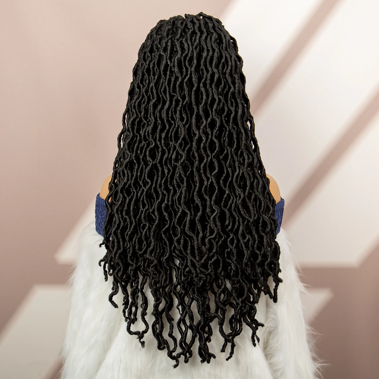 Synthetische lockige Dread lock geflochtene Perücken synthetische Spitze Front Box geflochtene Perücken für Frauen mit Babyhaar 32 Zoll knoten lose Zöpfe