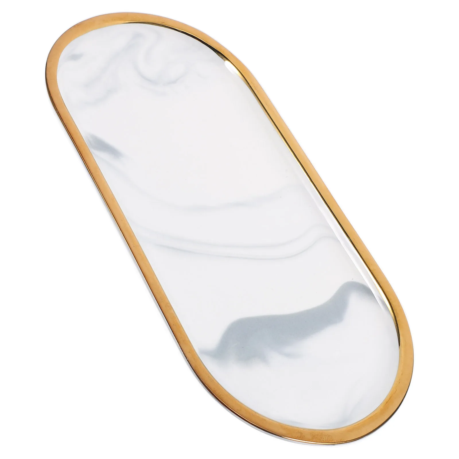 Marble Pattern Ceramic Bathroom Organizer Tray Vanity Counter Tray Holder Jewelry Dish Towel Perfume Marble Cake Plate