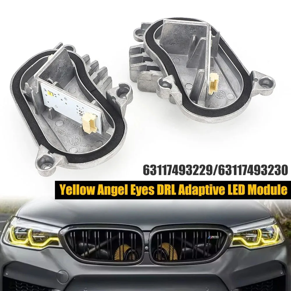 1 Paar neue gelbe Angel-Eye-DRL-Module für BMW F80 M3 F82 M4 F32 F36 F86 LCI 420i 430i 440i, gelbe DRL-Scheinwerfer-LED-Platinen, Stabilisator 3117493229 63117493230 – Detail 6