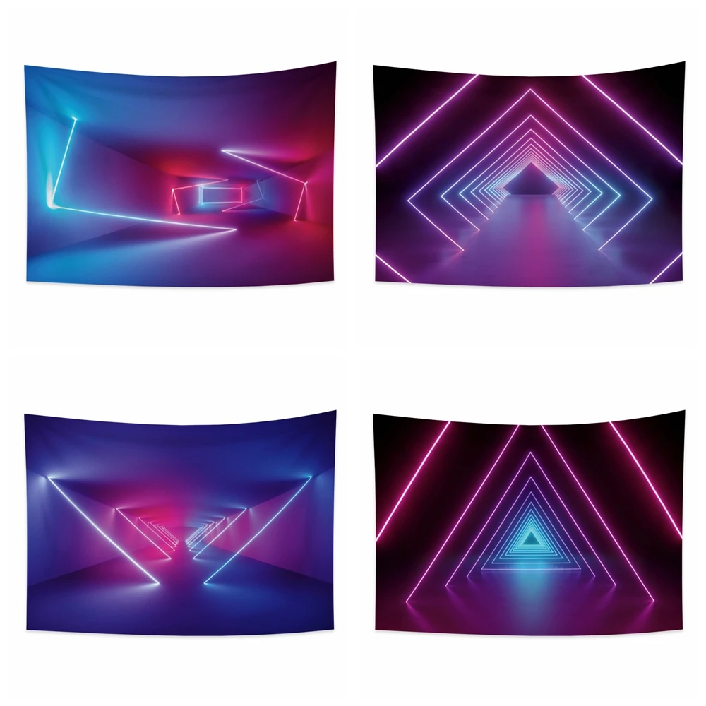 Laser Light Line Tapestry Background Wall Hanging Stage Party Dancing Bar Tapestry Art for Bedroom Living Room Dorm Home Decor