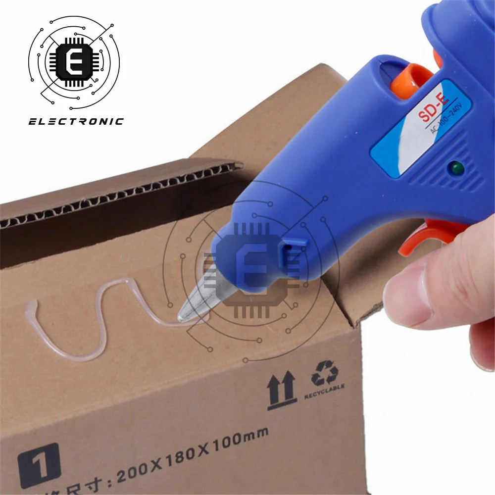 Hot Melt Glue Gun with 7*100MM Glue Sticks 20W Industrial Mini Guns Thermo Electric Heat Temperature Tool