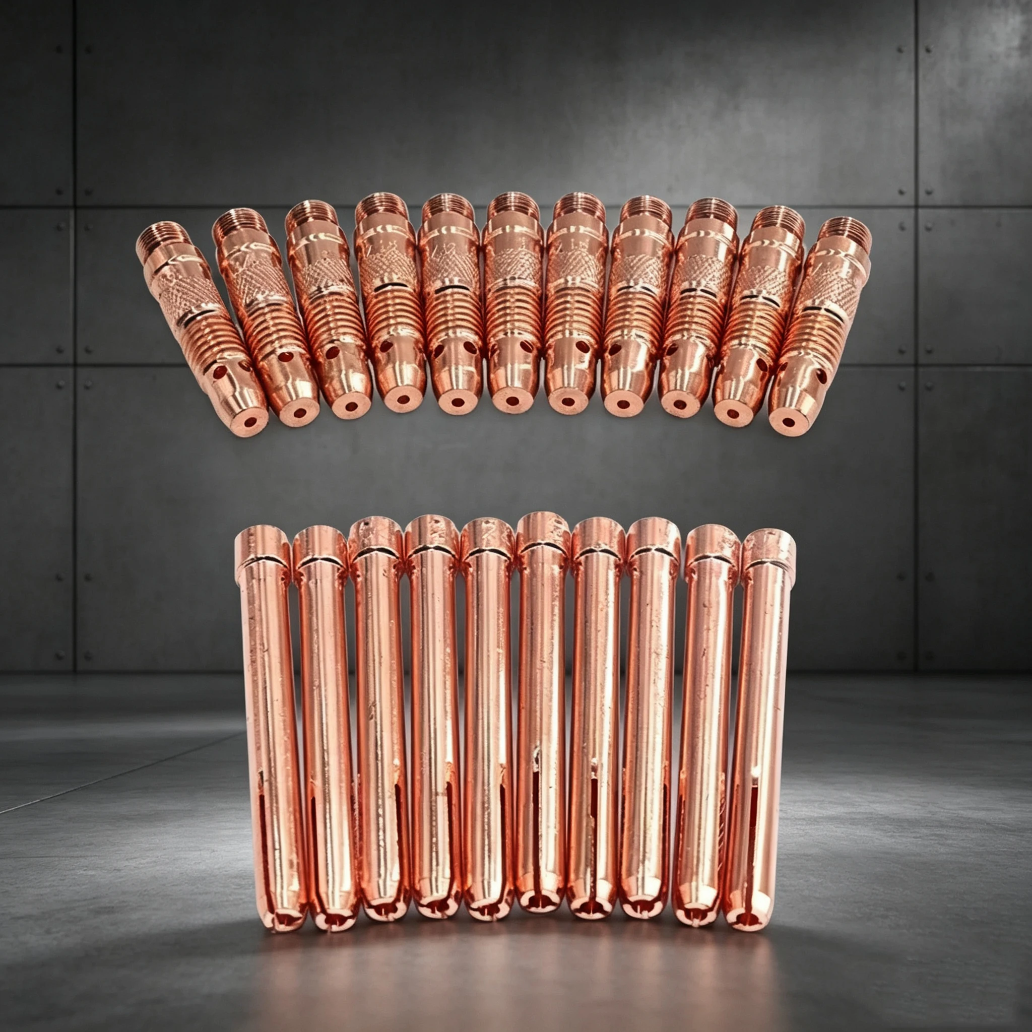 TIG Welding Collet & Collet Body, 10Pcs Replacement TIG Torch Parts Fit Inverter DC Argon Welder, Sizes 1.6mm/2.0mm/2.4mm/3.0mm/