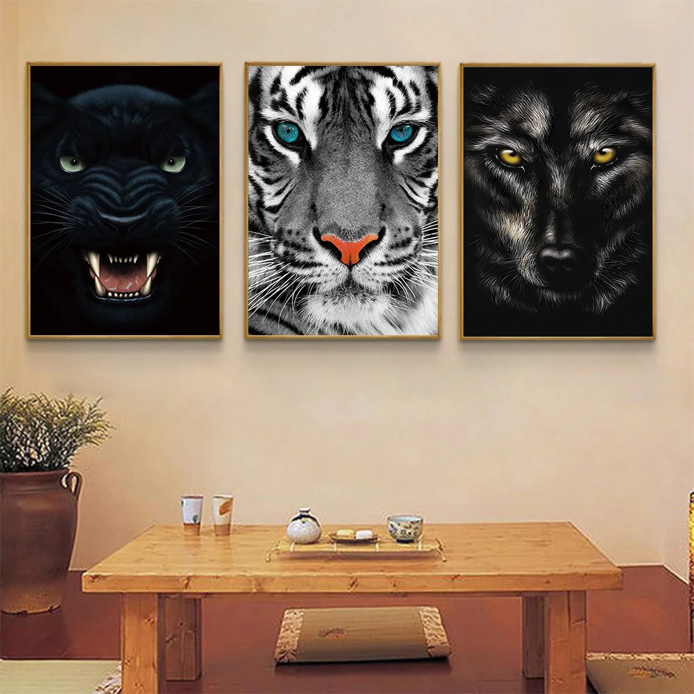 

Canvas Painting Animal Wall Art Multi Size Canvas Vintage Prints Living Room Decorative Art Tools Animal Pattern