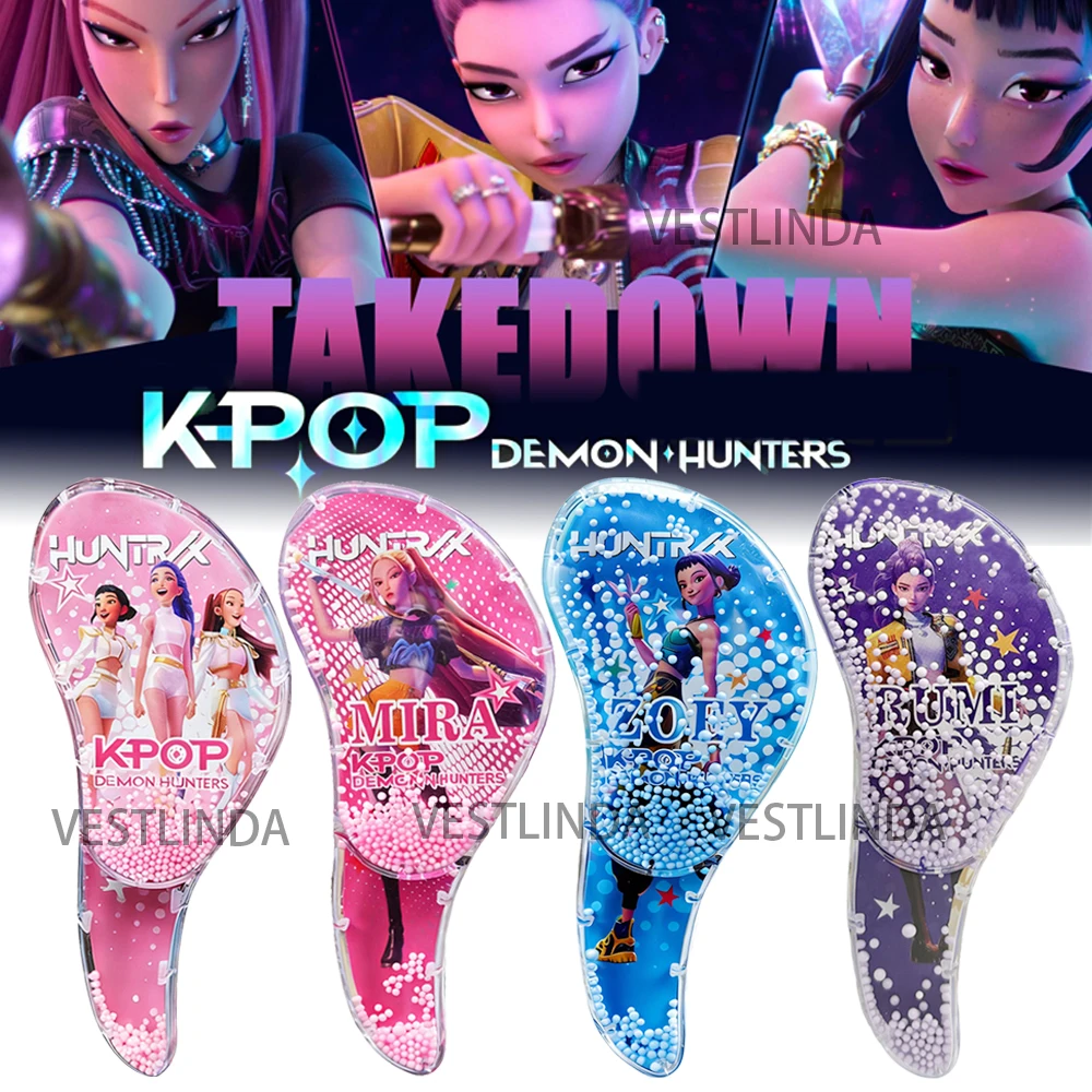 Peine de masaje con cojín de aire de la serie KPop Demon Hunter Rumi Mira Zoey, portátil, exquisito, accesorio de película, regalos para estudiantes