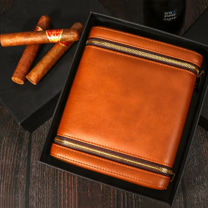 

Портативная коробка для сигар с подкладкой из кедрового дерева, 5 упаковок, портативный увлажнитель, хьюмидор для сигар