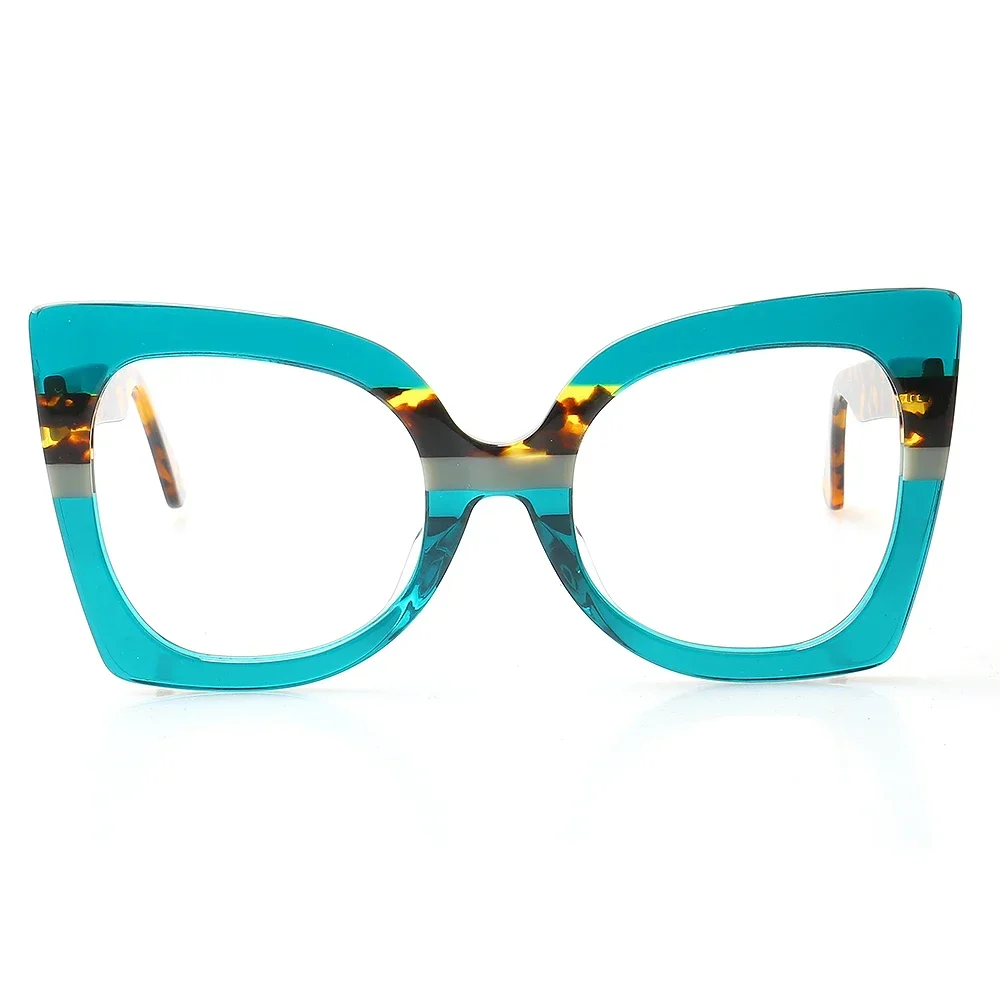 Women's Oversize Cat Eye Prescription Glasses Frames Butterfly Optical Eyewear Funky Tortoise Spectacles