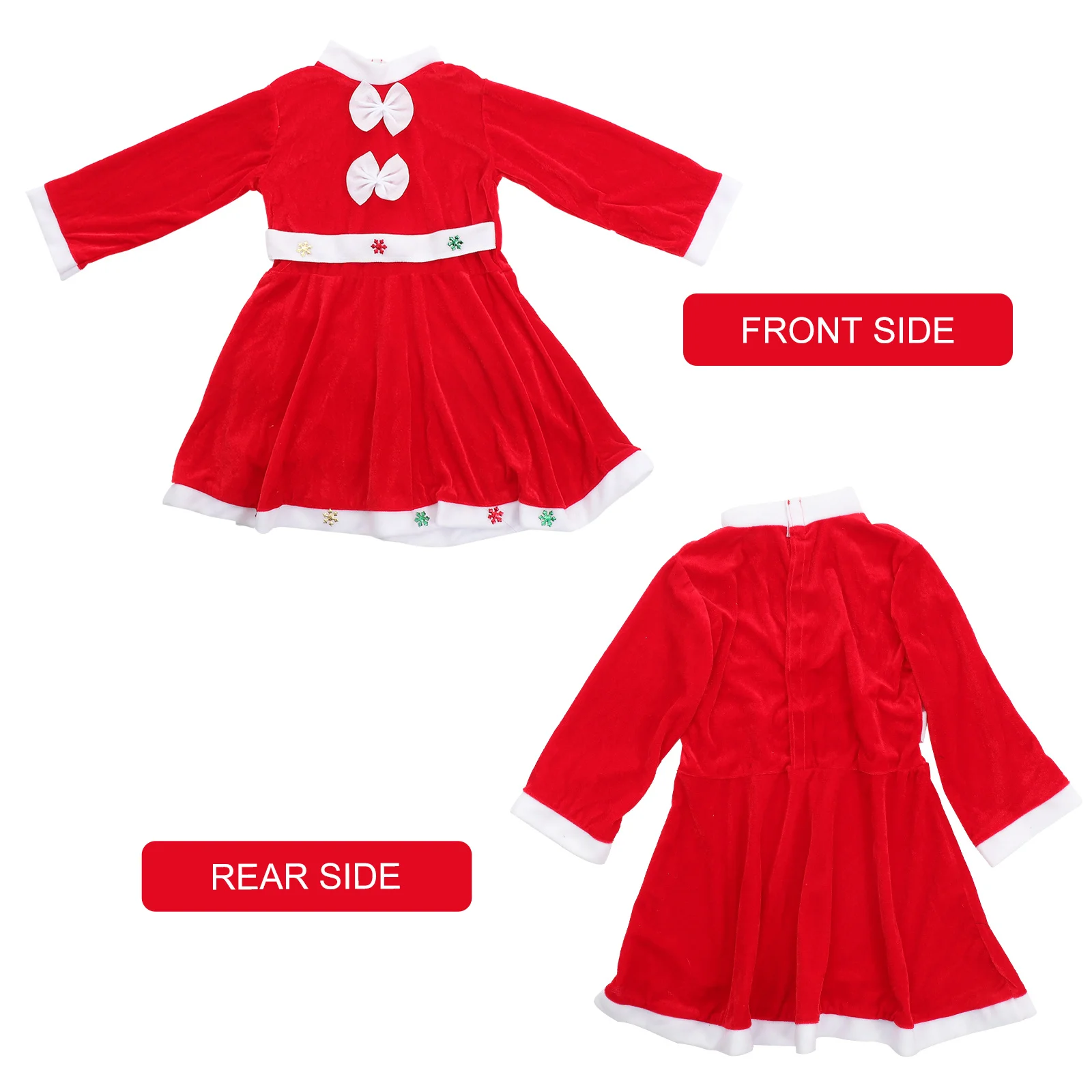 Children Christmas Elf Costume 130cm High Quality Comfortable Fabric Xmas Party Dress Girl Holiday Clothing Bright Color