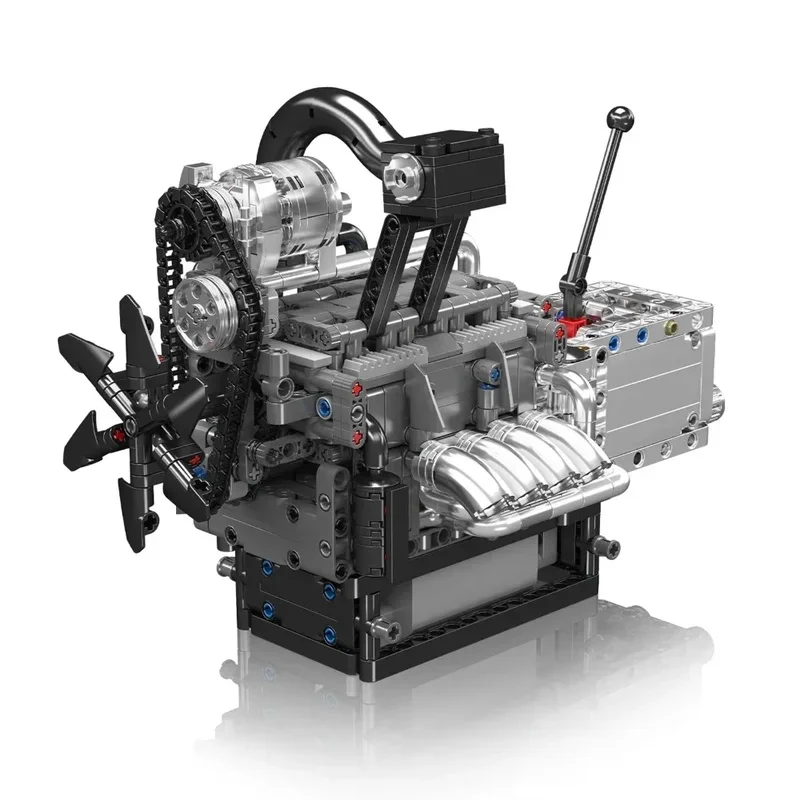 MKing 10212 Rotary Engine Building Set Technocal Bricks MOC Machine Small Particle Part Creative Educational Toy Gifts