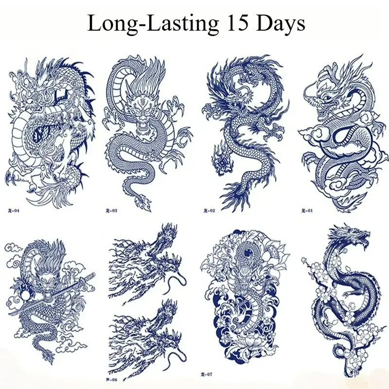 

Dragon Tattoo Stickers,Temporary Tattoos for Men Women,Waterproof Long-Lasting 15 Days,Semi-Permanent Fake Tattoo,Magic tattoo