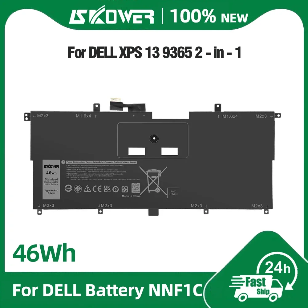 SKOWER 46Wh NNF1C Laptop Battery for Dell XPS 13 9365 2 in 1 Series P71G P71G001