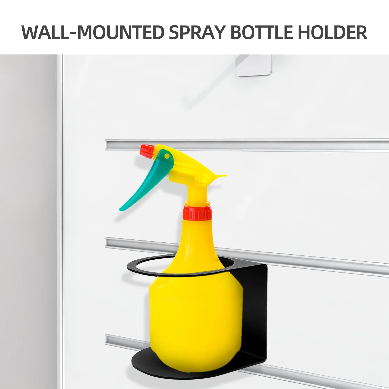 Spray Bottle Holder Wall Mount Single Hole Storage Rack Heavy-Duty Stainless Steel Organizer Garage Workspace Paint Bottles