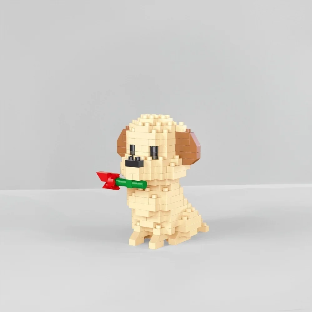 Set de Bloques de Construcción Micro Mini 3D de Perros, Modelos Shiba Inu, Golden Retriever y Schnauzer, Kit de Construcción DIY, Regalo para Amantes de Mascotas