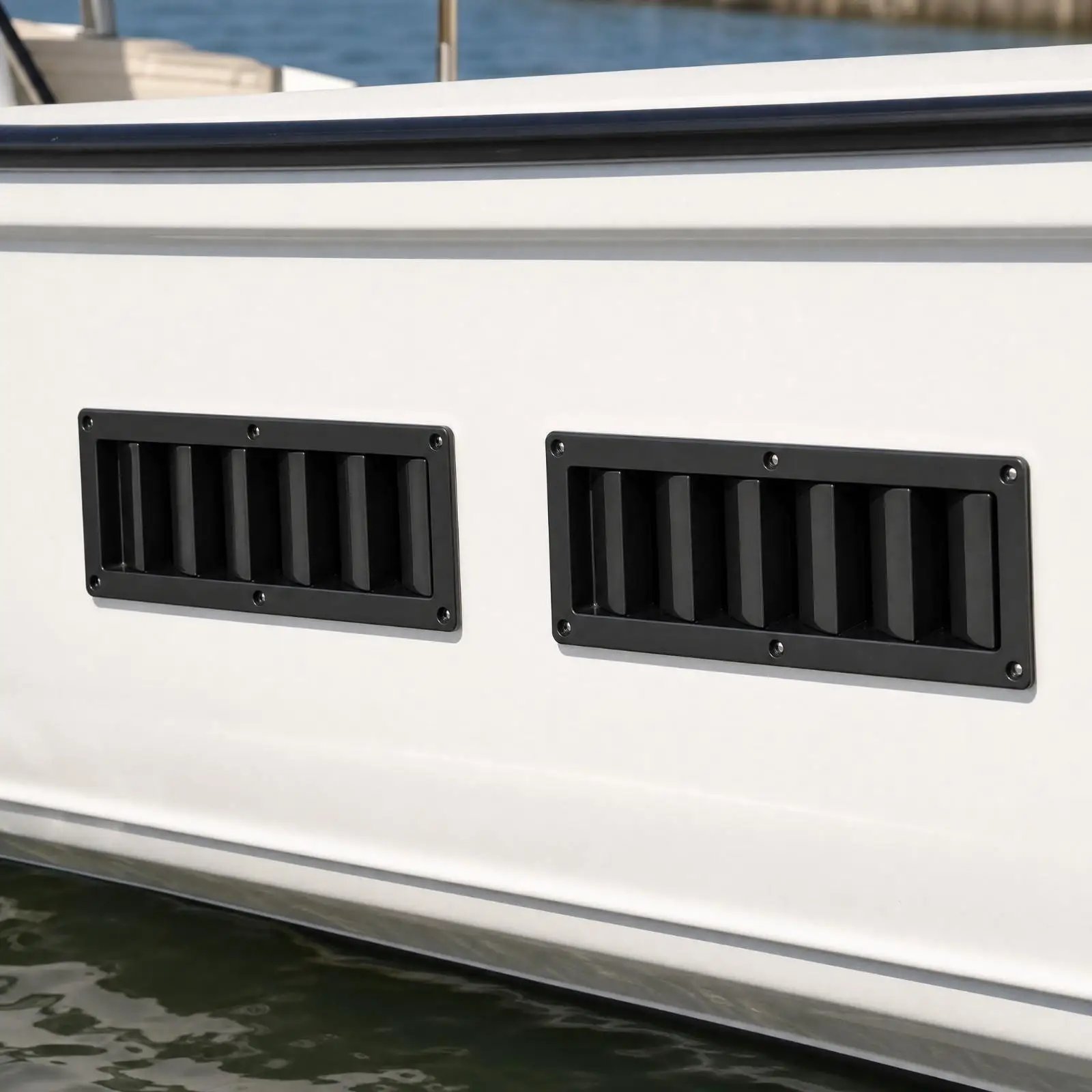 2 Pieces Louvered Ventilation Cover Weather-Resistant Rectangular Louvered Vent with Mounting Screws Easy to Install for Yachts,