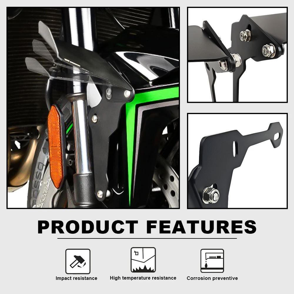 For Kawasaki ZX-10R ZX-10RR H2 20016-2023 front wheel adjustable front fixed wing front fender spoiler side wing ZX 10R ZX 10RR