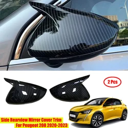 For Peugeot 208 2020-2023 Peugeot 308 2014-2020 508 2008  Side Rearview Mirror Cover Wing Cap Sticker Exterior Case Trim