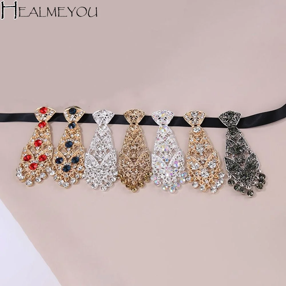 

Декоративный свадебный галстук с кристаллами, унисекс, металлический галстук с бриллиантами и стразами, деловые галстуки, женские галстуки, мужские галстуки