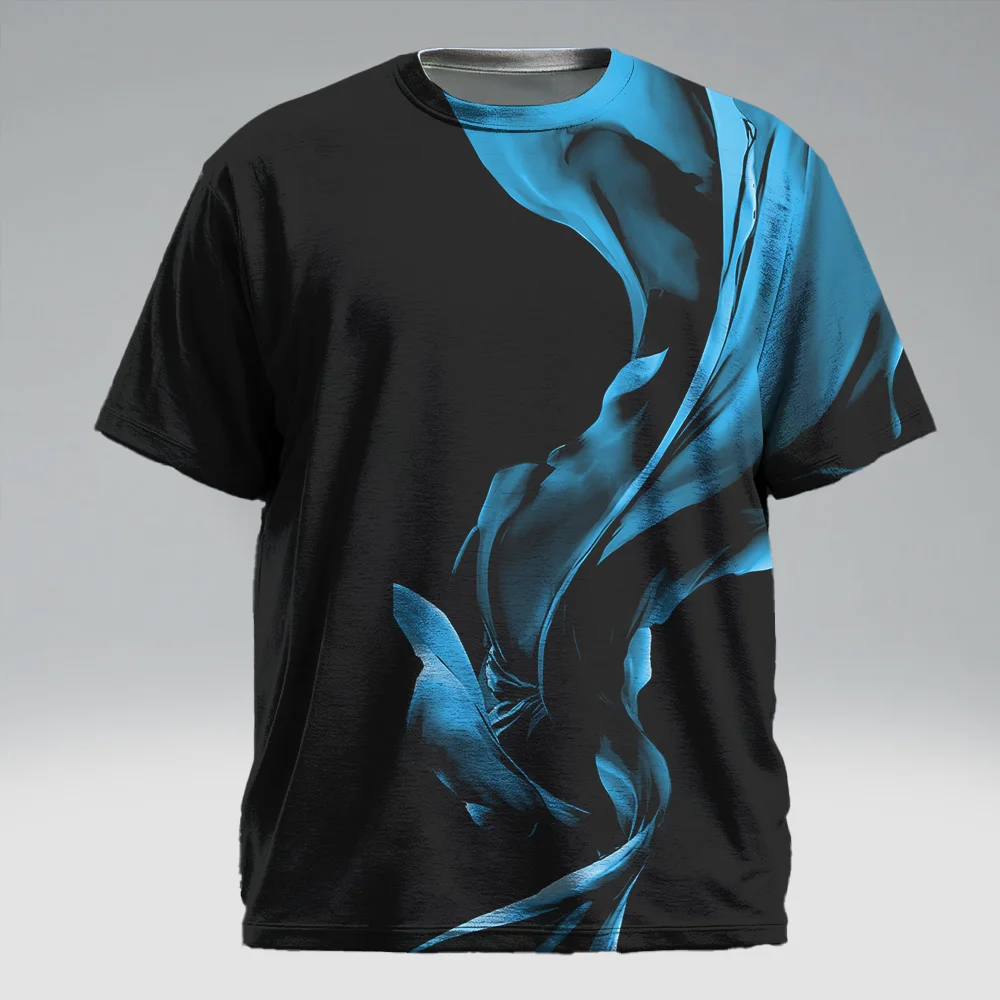 

S-9xl plus size Men's - Visual Short Sleeve T-Shirt: Modern Bold - Durable Material, Subtle Neon Gradients, Breathable,