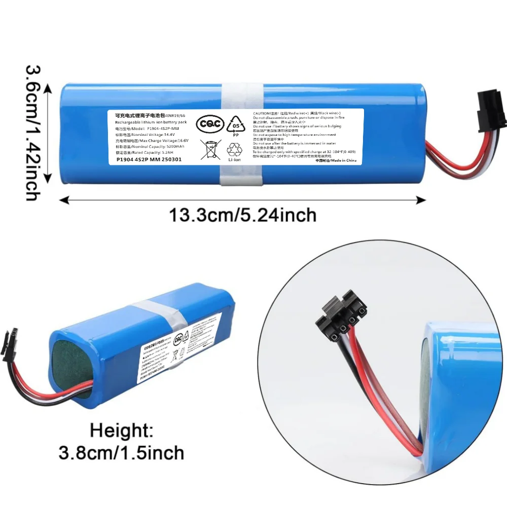 

For Eufy Robovac L70 Hybrid L10 T2190 T2190G21 14.4V/14.8V 5200mAh Li-ion Replacement Battery Pack.