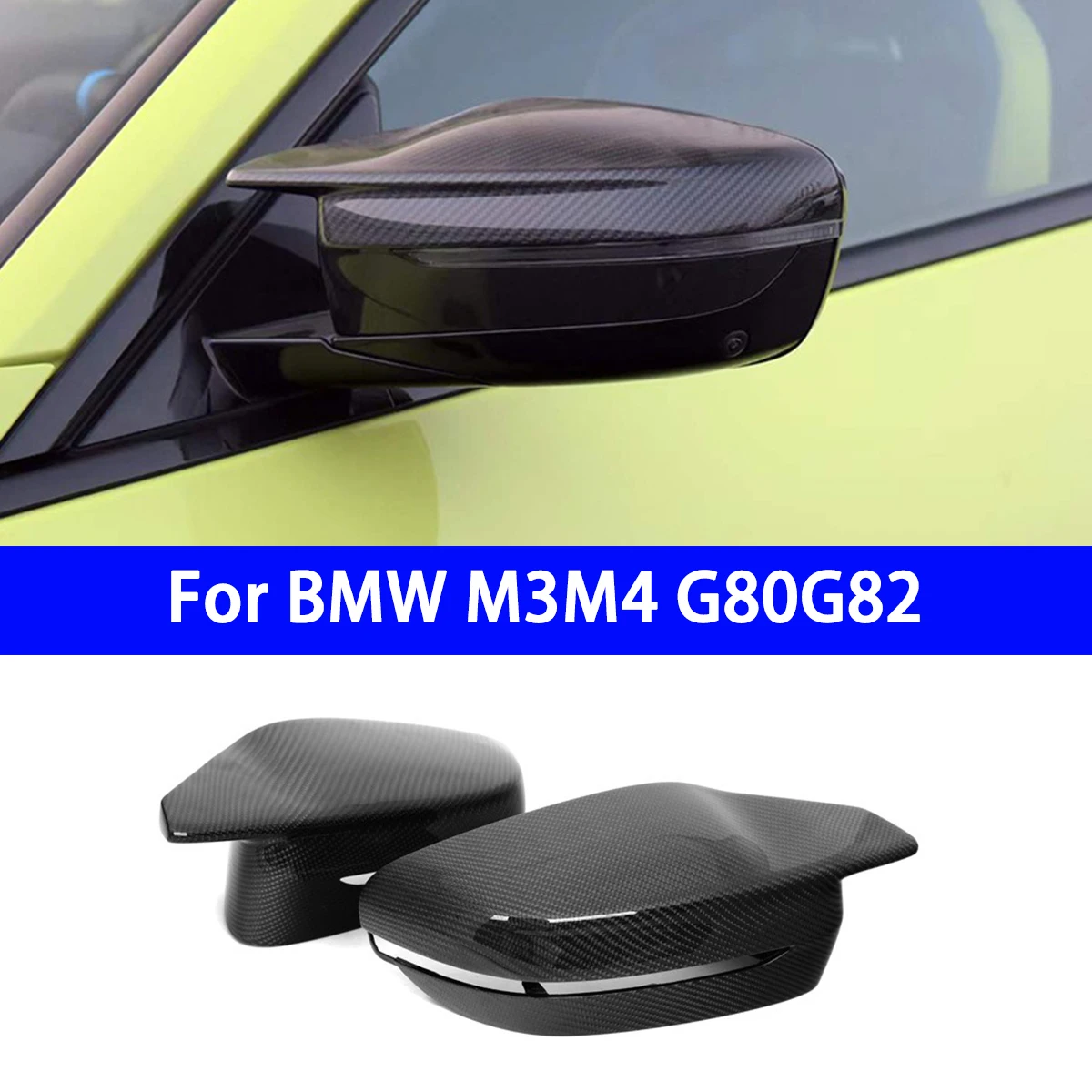 

For BMW G80G82G83 M3M4 Cow Horn Genuine Carbon Fiber Rearview Mirror Housing, Reverse Mirror Cover, Left and Right Driving