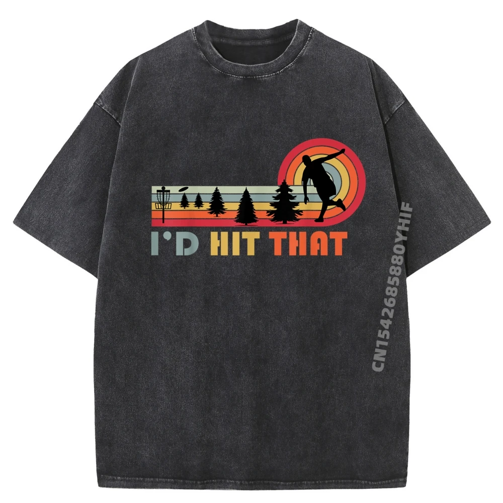 

Футболка I'd Hit That Funny Disc, футболки с графическим рисунком, свободные топы с принтом, мужские повседневные потертые рубашки для мужчин, идея подарка