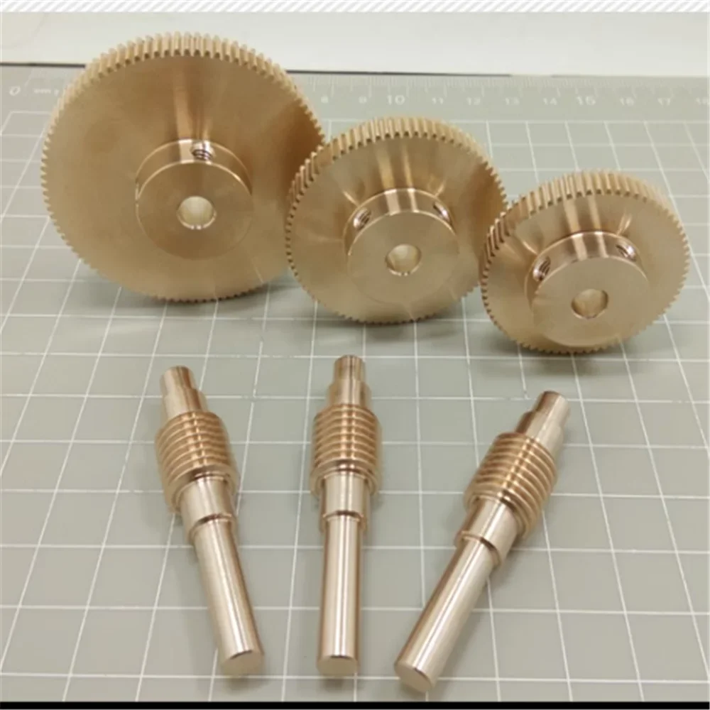 0.5M Precision Worm Gear Set 20-100 Reduction Ratio Stainless Steel Copper Transmission Spare Part