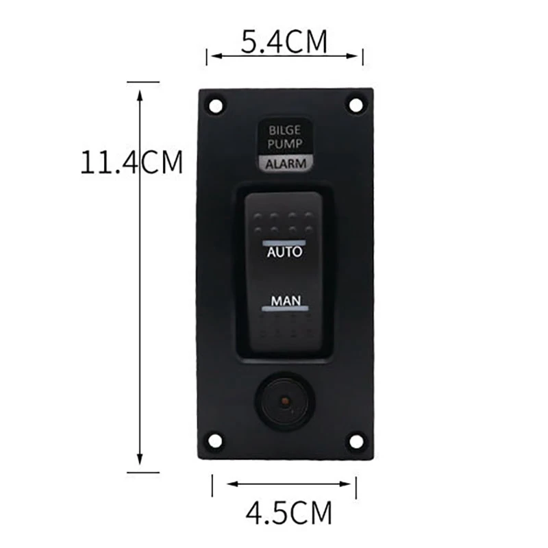 New2x 12-24V 빌지 펌프 스위치 방수 알람 선박 데크 청소 제어판, 보트 빌지 펌프 온/오프 스위치 패널