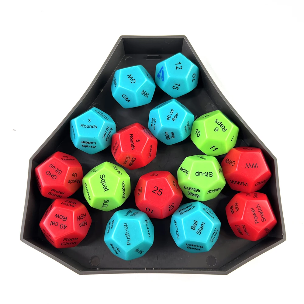 Sports Training Dice Home Fitness Game Dice for Gym, Crossfit WOD, HIIT, Aerobics Aerobic Exercise