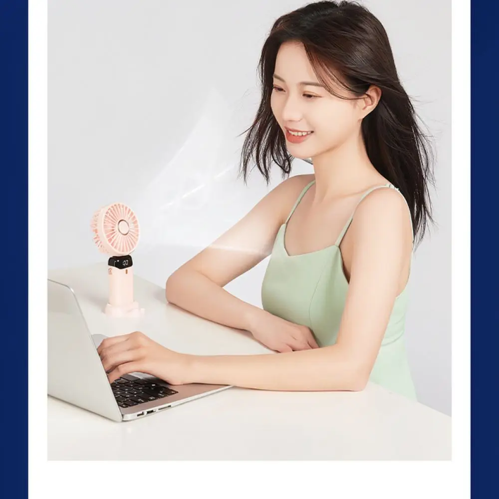 Mini Handheld Fan USB Rechargeable Pocket Blower Silent Desktop Cooling Fan Adjustable Wind Speed Office Travel Outdoor