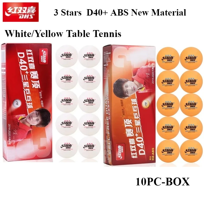 10PC/BOX 3 Stars DHS Ping Pong Balls  ABS New Material D40+ Table Tennis Balls  With ITTF Approved For Professional Competition