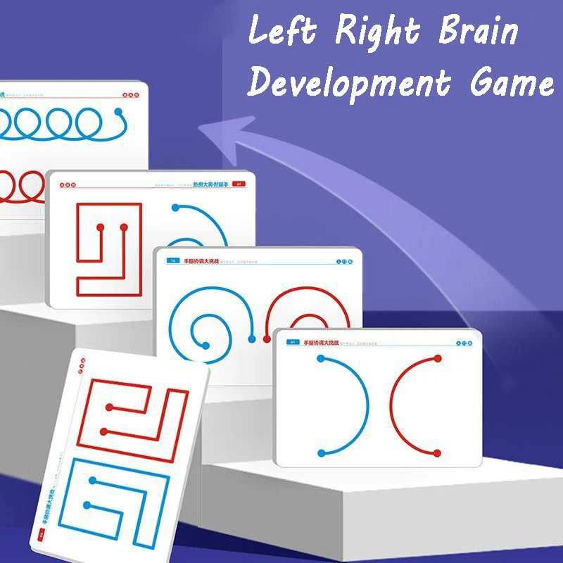 Kid Pen Control Training Education Toy Montessori Fine Motor Skill Track Board  Thinking Challenge Brain Game Parish Sensory Toy