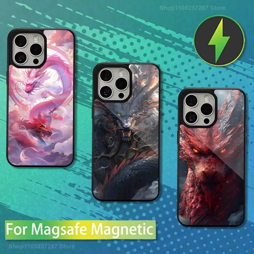 

Cool Art Dragon Fierce For iPhone 17,14,Plus,12,Pro,Mini,13,Max,11,15,16,For Magsafe,Magnetic Wireless Charging Case