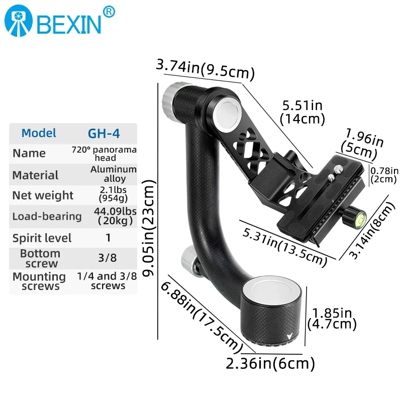 Video Tripod Ball Head Professional Camera Matrix Tripod Head 360 Degree Rotating Panoramic BallHead For DSLR Camera/Tripod