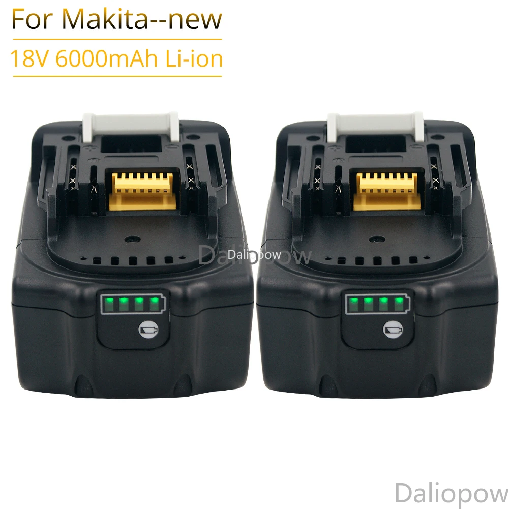 2 sztuki inteligentna ochrona BL1860B 6000mAh bateria do narzędzi Makita 18V 6.0Ah BL1860 BL1850 Bl1830 akumulatorowa lampka LED narzędzi