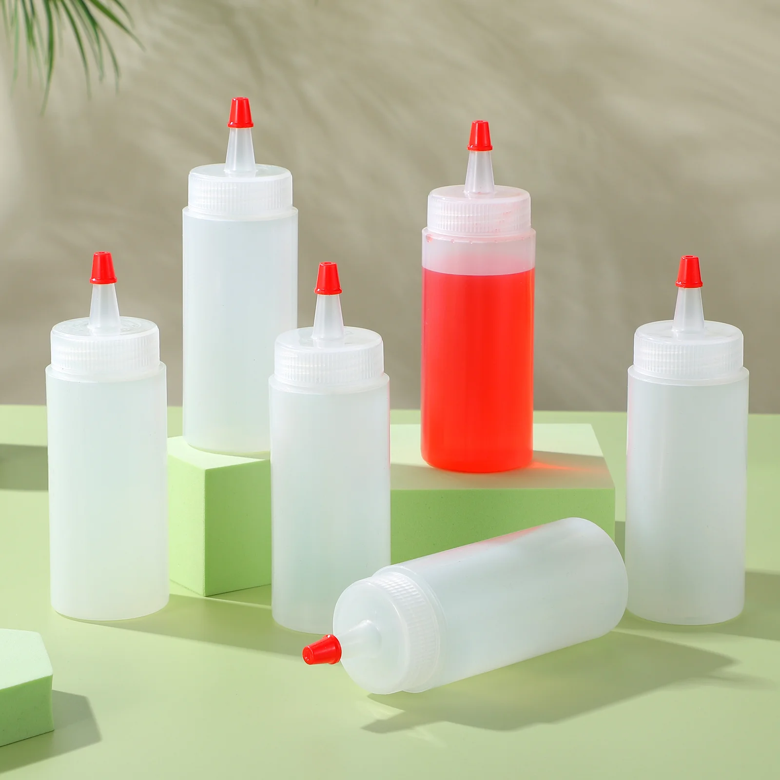 6 قطعة 120 مللي 4 أوقية زجاجات بلاستيكية قابلة لإعادة الاستخدام مانعة للتسرب خفيفة الوزن لتخزين السوائل مقاوم للماء قارورة حجمية تلميح زجاجة #6