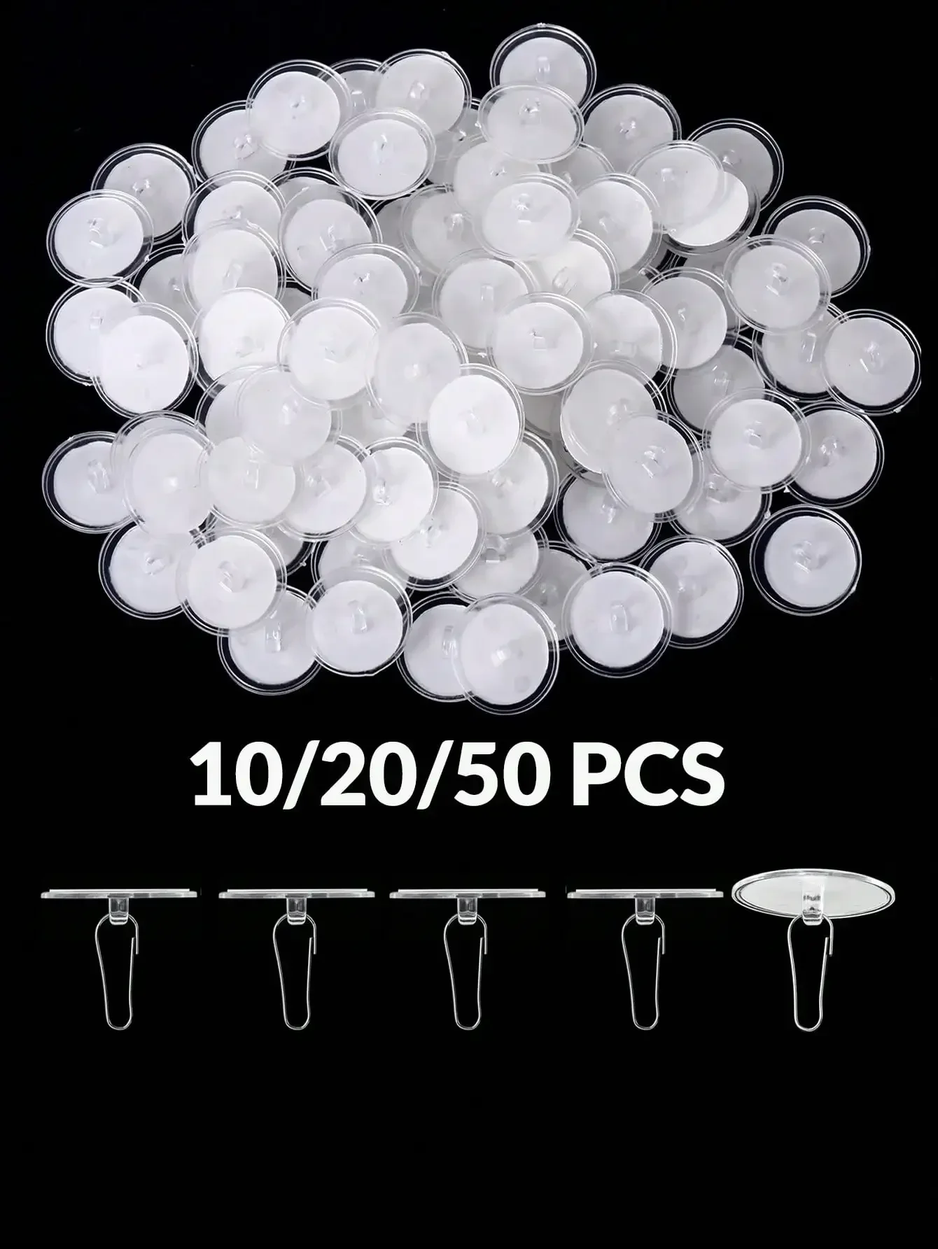 10/20/50 PCS Ceiling Strong Traceless Small Disc Hook Transparent Suction Hook Decorative Poster Hanging Self Adhesive Hook