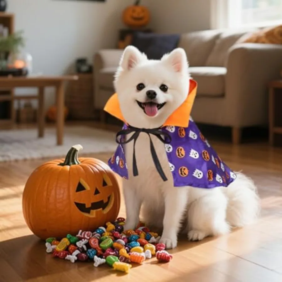 Costumi di Halloween per gatti di zucca Divertenti costumi di zucca per cuccioli di mantello cosplay con corda