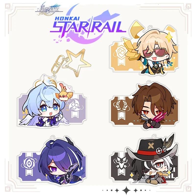 Honkai: Star Rail New Keychain Cute Cartoon Anime Boothill Jiao Qiu Firefly S.A.M Pendant Keyring Backpack Jewelry Badge Gift