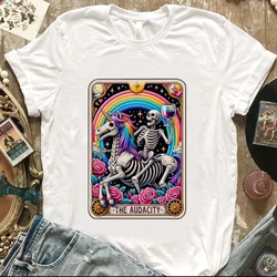 The Audacity Funny Tarot Cards Graphic T-Shirt Vintage Fashion Women's Cute Aesthetic Casual Printed Tee Hipsters Witch Shirt