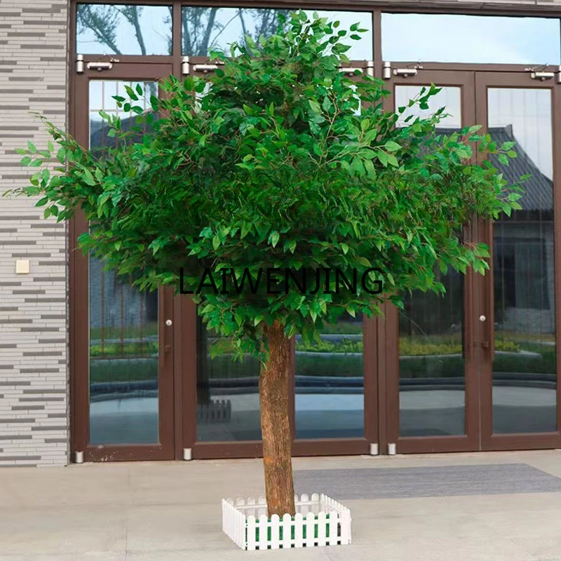 HLZ simulation banyan tree wedding hotel shopping mall props indoor large green plant decorative tree