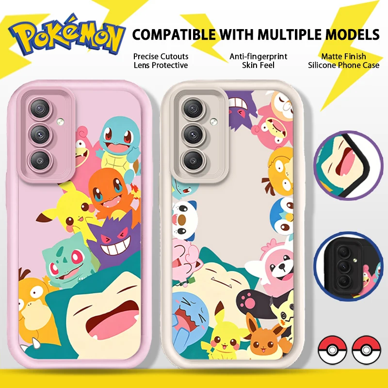 Styles Aesthetic Pokemon Matte Case For Samsung Galaxy A16 A26 A36 A56 A05 A05S A15 A25 A35 A55 A54 A34 A24 A14 A13 A52 A52S A51