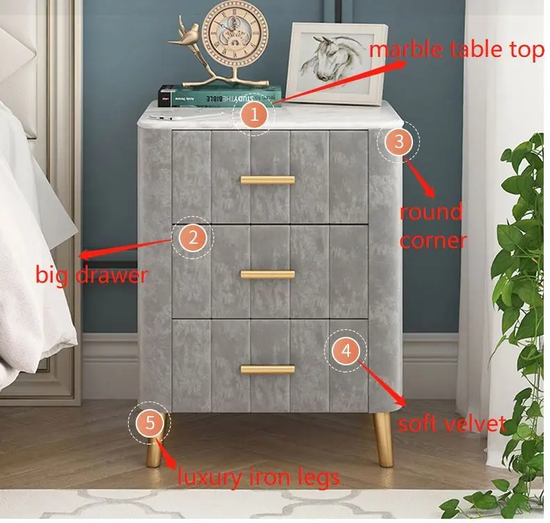 Industrial Knock Down Furniture Vintage Metal Wood Nightstand Bedside Tables For Bedroom image 5