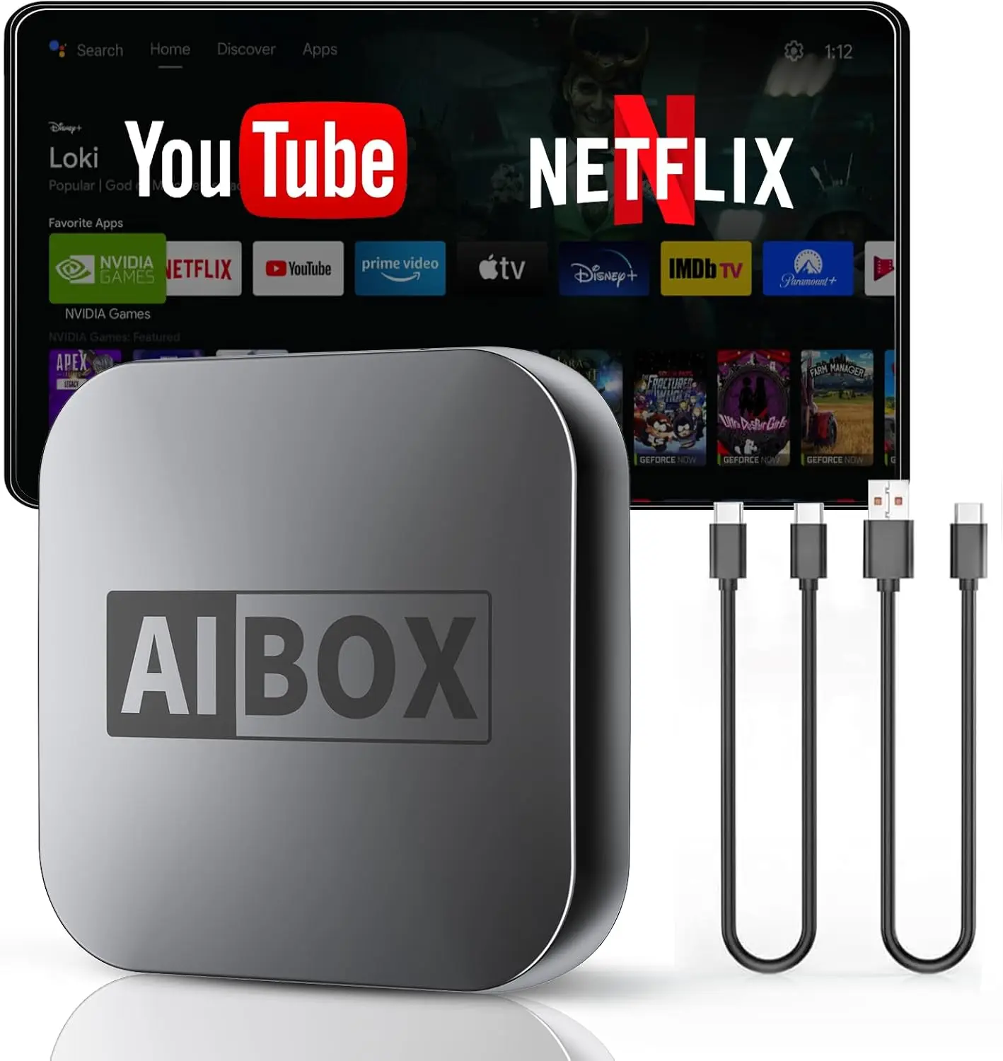 

Wireless CarPlay Adapter with Netflix/YouTube, 5.8GHz WiFi 6, Plug & Play for iPhone & Android Auto Cars