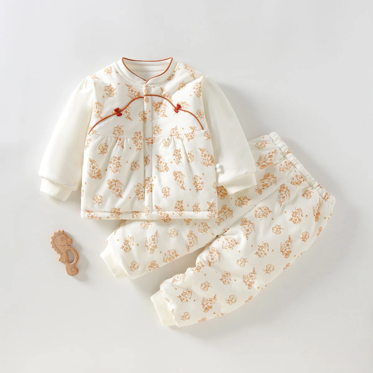 Baby Cotton-Padded Suit Winter Two-Piece Set, Class a Baby Girl Clothes, Separate Thickened Pure Cotton Clothing, Autumn and Winter Home Wear