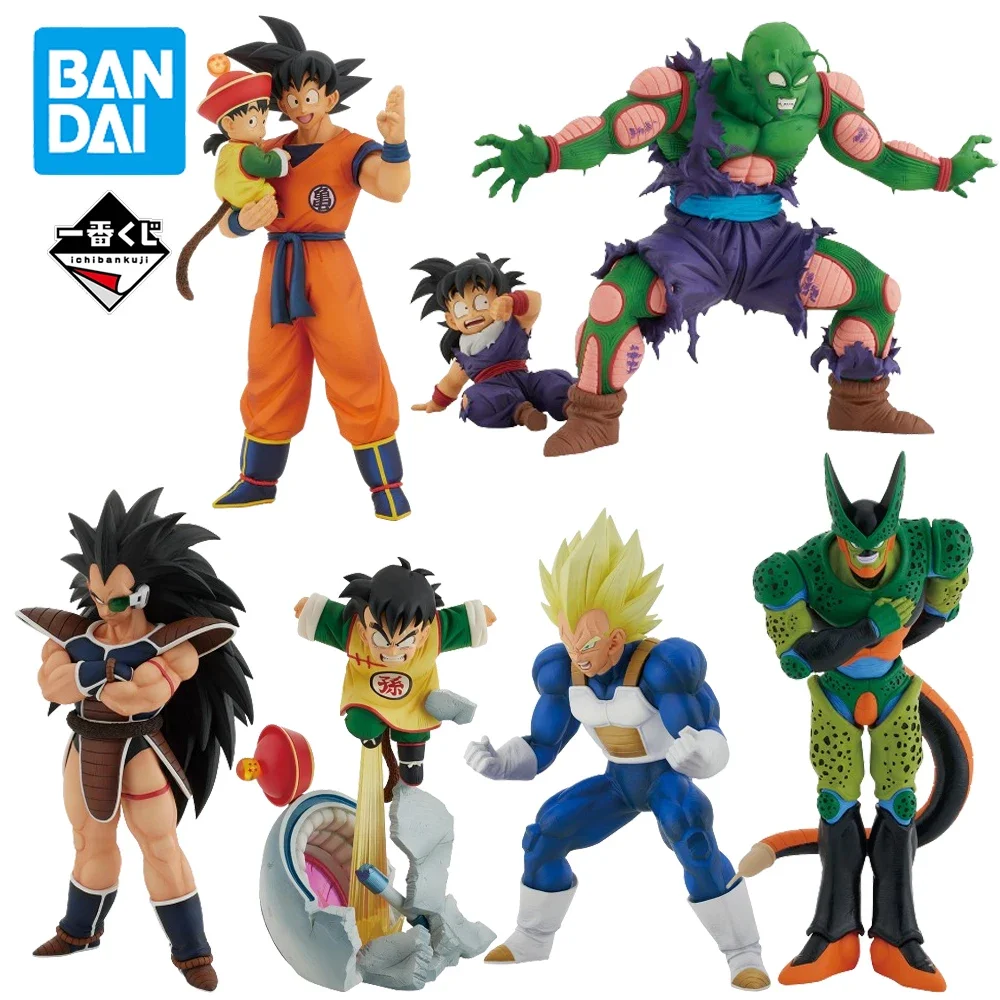 Original In Stock BANDAI Ichiban Kuji Dargon Ball Son Goku Raditz Piccolo Vegeta Cell Son Gohan Figure Anime Model Genuine Toy