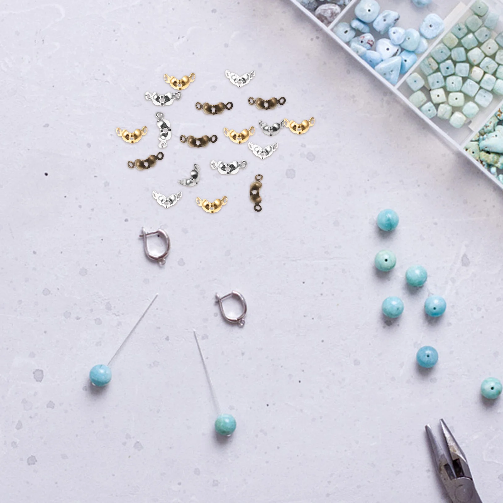 

1000 шт., чехлы для ювелирных узлов, металлические застежки для ожерелья, аксессуары для изготовления браслетов, обжимные чехлы из бисера, материал для ювелирных изделий своими руками