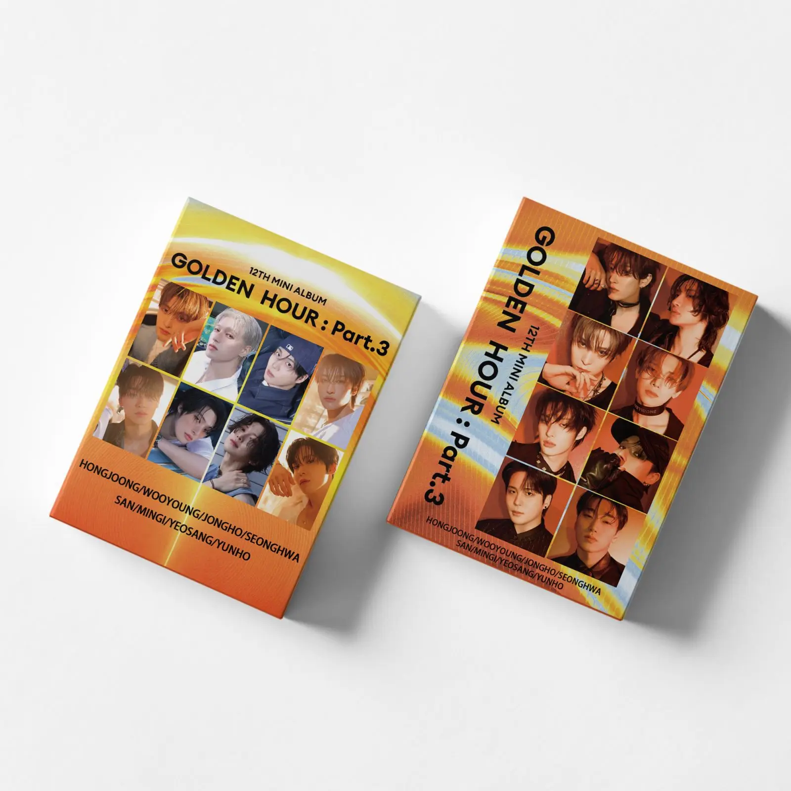 55Pcs/Set Kpop Idol ATEEZ New Album Series GOLDEN HOUR : Part.3 HD Photocards Lomo Card Seonghwa Hongjoong Yunho Mingi Fans Gift image 5