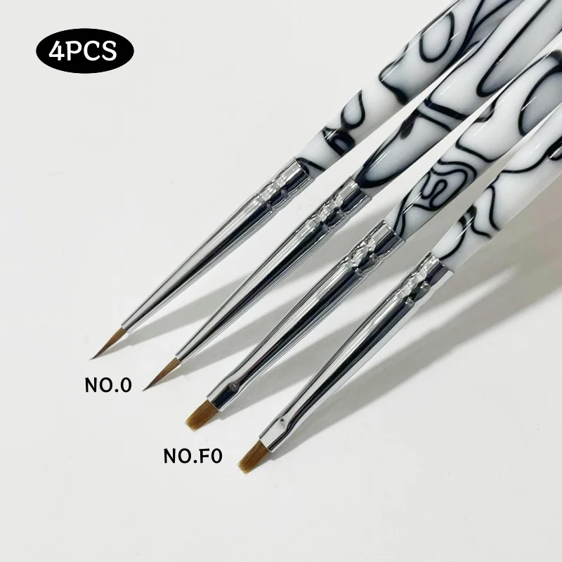 4pcs Dental Lab Porcelain Ceramic Finest Sable Ermine Brush Pen Set Tool Dental Lab Porcelain Applying Pen